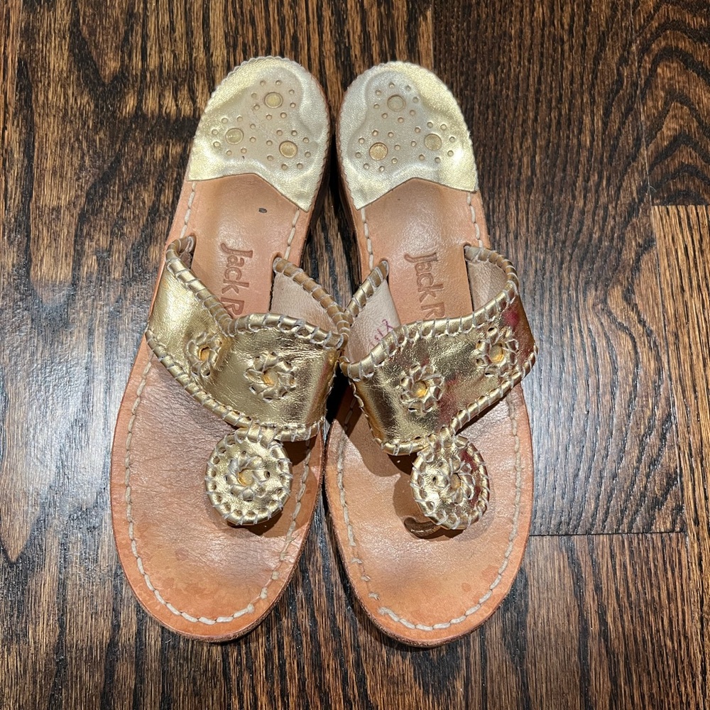 Jack Rogers gold sandals
